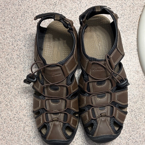 Eddie Bauer Brown and Black Men's Sandals - Picture 1 of 8